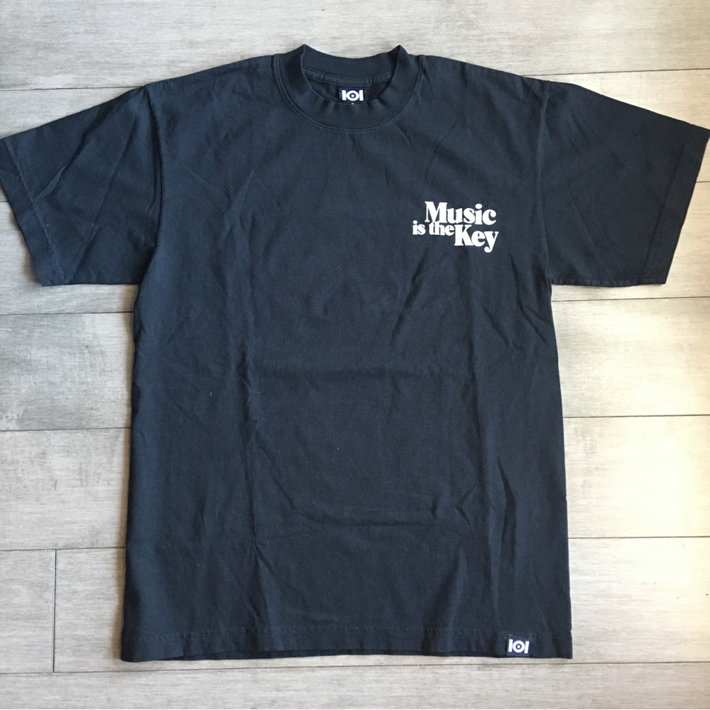 101 MUSIC // MUSIC IS THE KEY T SHIRT - BLACK SMALL - Picture 4 of 7